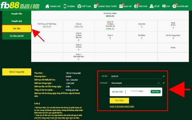 Điều kiện để rút tiền tại nhà cái FB88